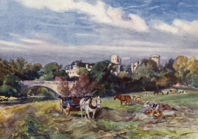 Warwick Castle fra broen av Frederick William Newton Whitehead
