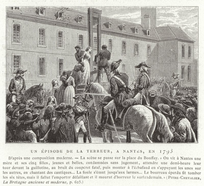 En episode under Reign of Terror, den franske revolusjonen, Nantes, 1793 av French School