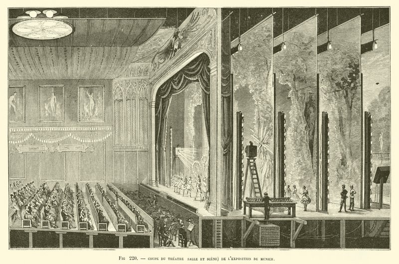 Del av teatret (rom og scene) av München-utstillingen av French School