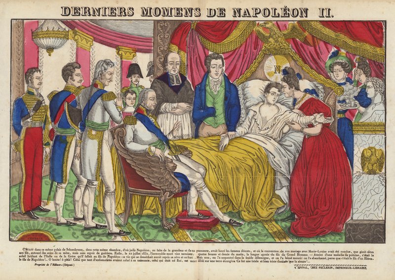 Siste øyeblikk av Napoleon II av French School
