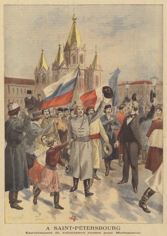 Påmelding av russiske frivillige til den franske ekspedisjonen til Madagaskar i St. Petersburg av French School