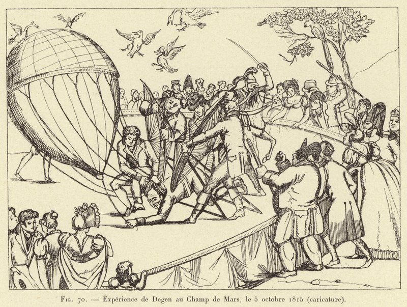 Opplevelse av Degen på Champ de Mars, 5. oktober 1815 (karikatur) av French School