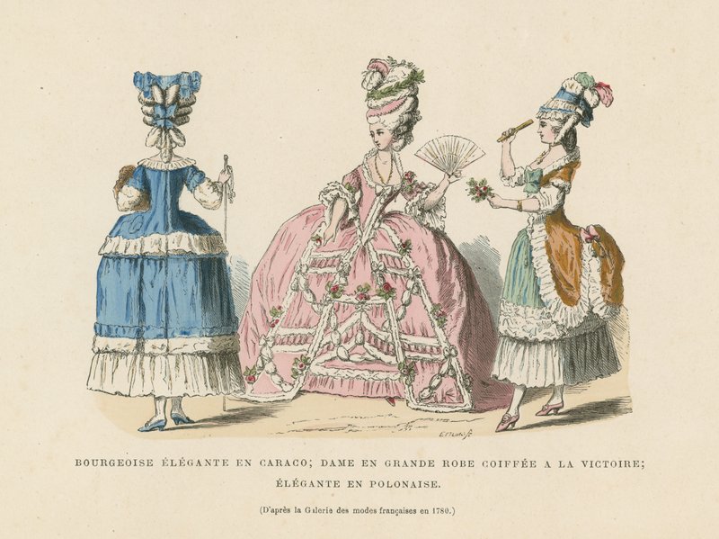 Fransk kvinnemote, 1780 av French School