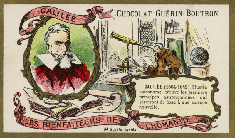 Galileo Galilei , italiensk fysiker, matematiker og astronom (chromolitho) av French School