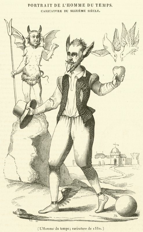 The Man of Time, karikatur fra 1580 av French School