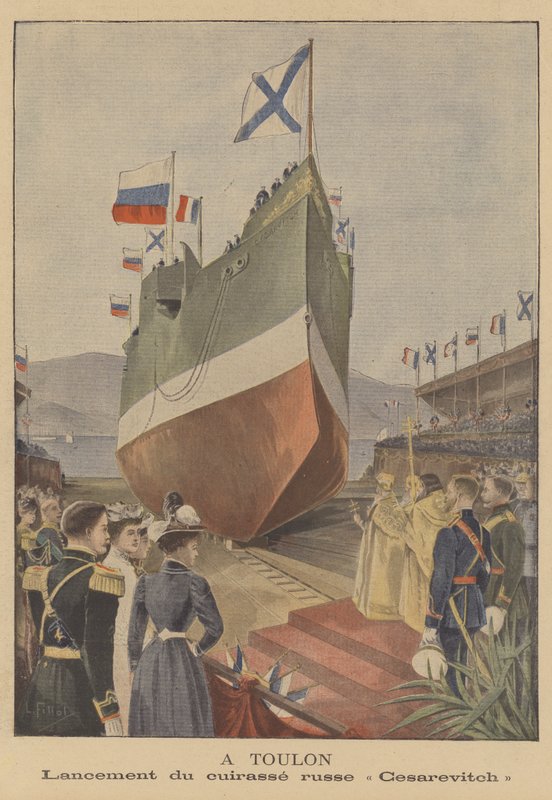 Lansering av det russiske slagskipet Tsesarevich ved Toulon av French School