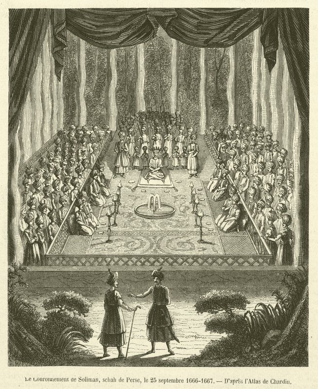 Kroningen av Suleiman, sjah av Persia, 25. september 1666-1667 av French School