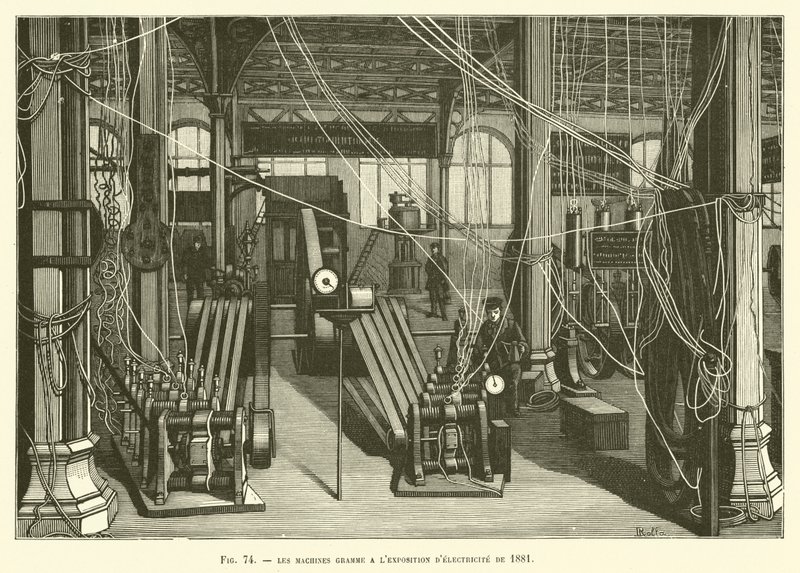Gram-maskinene på elektrisitetsutstillingen i 1881 av French School