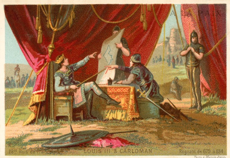 Louis III og Carloman, kongen av frankerne av French School
