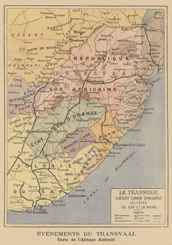 Kart over Sør-Afrika av French School
