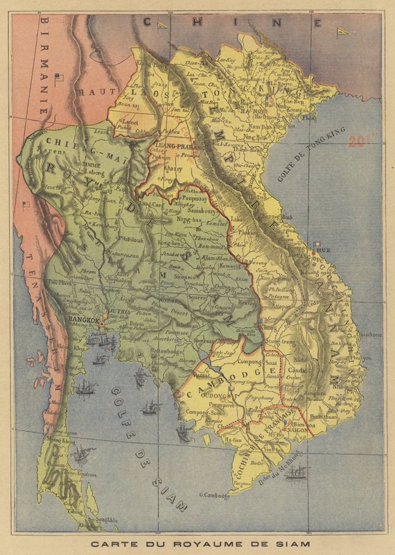 Kart over kongeriket Siam av French School