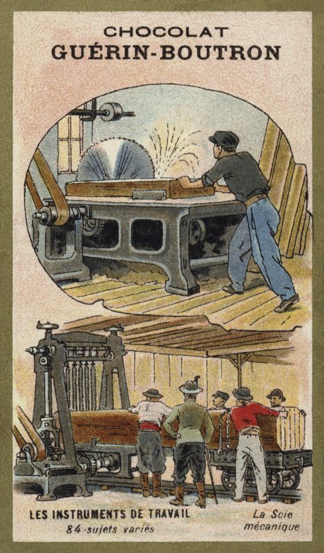 Mekaniske sager (chromolitho) av French School