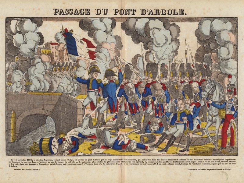 Passasje av Arcole-broen av French School