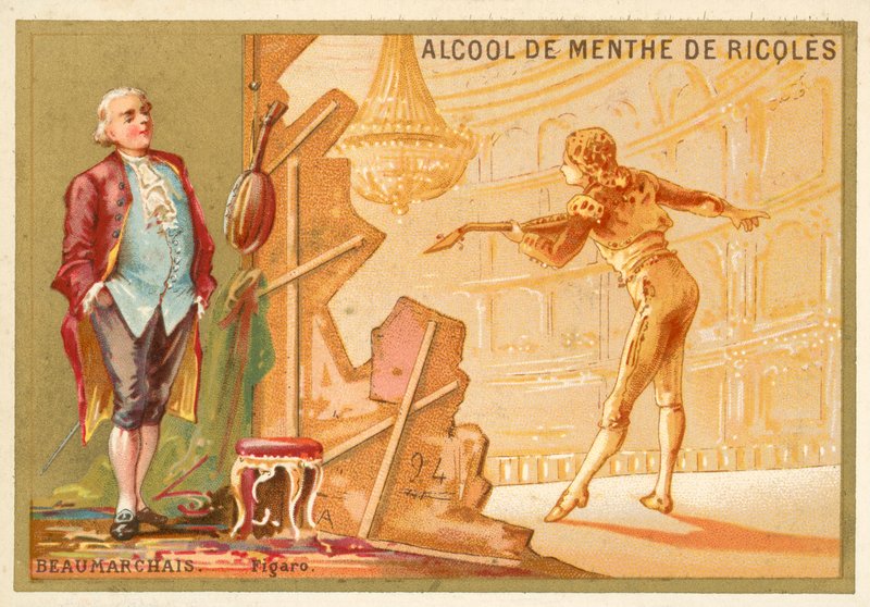 Pierre Beaumarchais, fransk dramatiker, og hans kreasjon, Figaro av French School