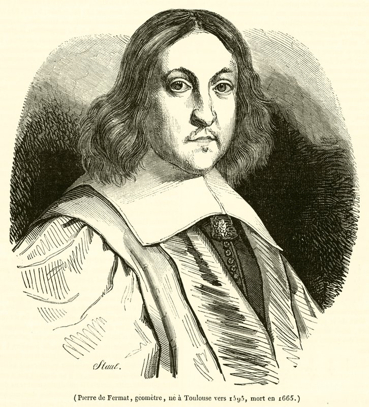 Pierre de Fermat, landmåler, født i Toulouse rundt 1595, døde i 1665 av French School