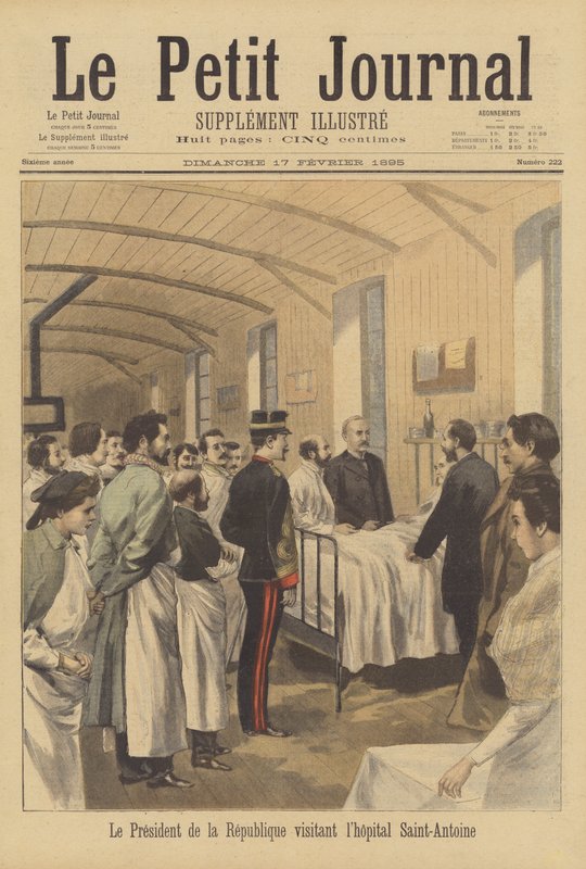 Frankrikes president Faure besøker Saint-Antoine-sykehuset av French School