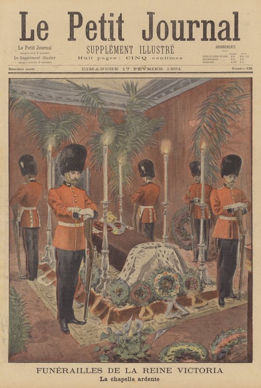 Dronning Victoria ligger i staten i St Georges Chapel, Windsor av French School
