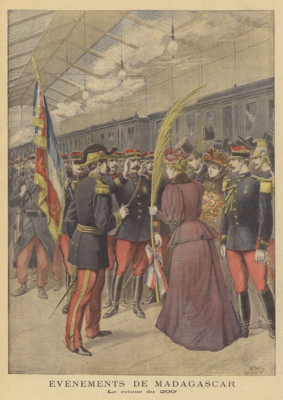 Retur av det franske 200. regimentet fra Madagaskar av French School