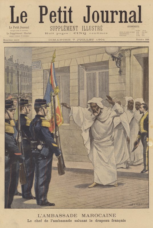 Sjefen for den marokkanske ambassaden til Frankrike hilser det franske flagget av French School