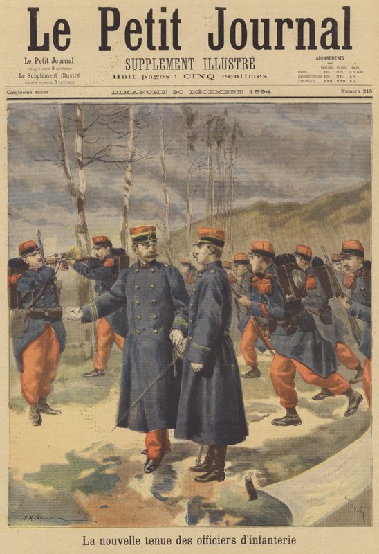 Den nye uniformen for franske infanterioffiserer av French School