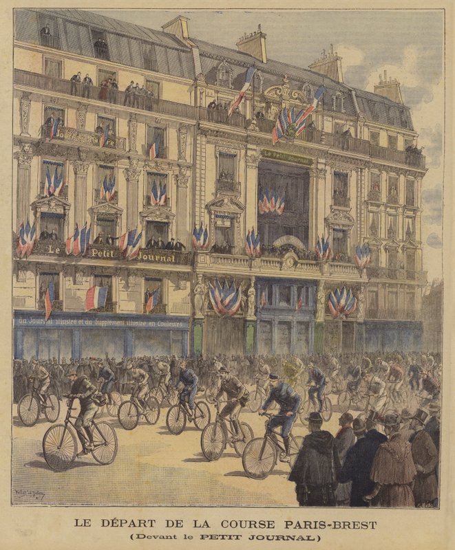Starten på sykkelrittet Paris-Brest av French School