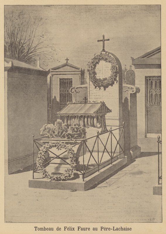 Graven til president Felix Faure på Pere Lachaise-kirkegården, Paris av French School