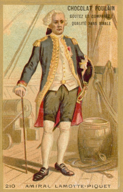 Toussaint-Guillaume Picquet de la Motte, fransk admiral (chromolitho) av French School