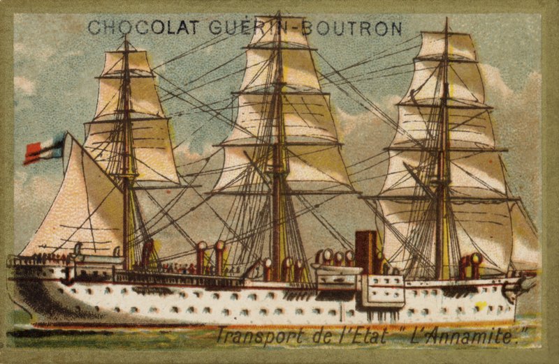 Transportskip Annamite (chromolitho) av French School