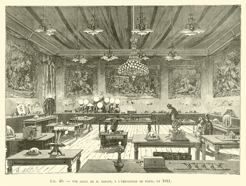Et rom til M Edison, på Paris-utstillingen, i 1881 av French School