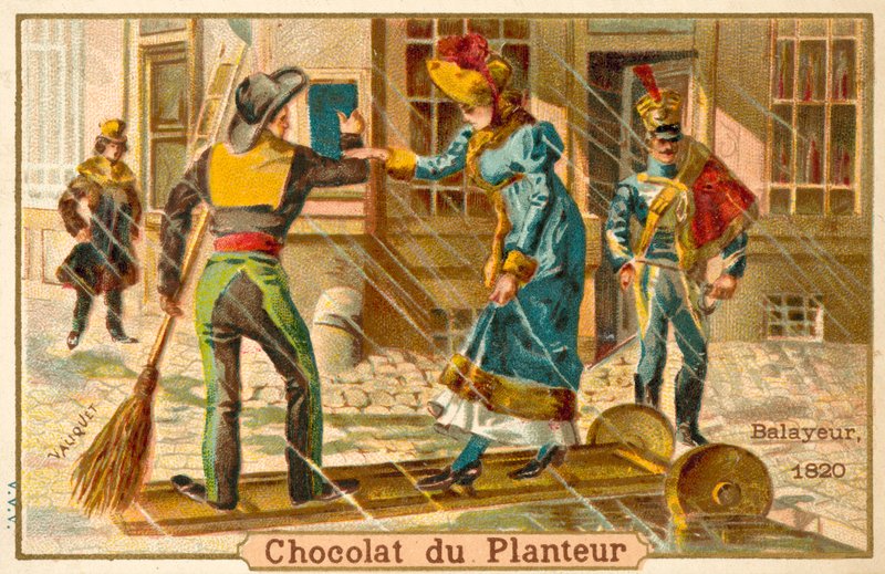 Kvinne som bruker en gangbro, 1820 av French School