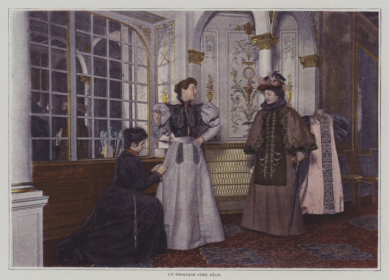 En beslag hos Felix dressmakers, Paris (fargebilde) av French Photographer