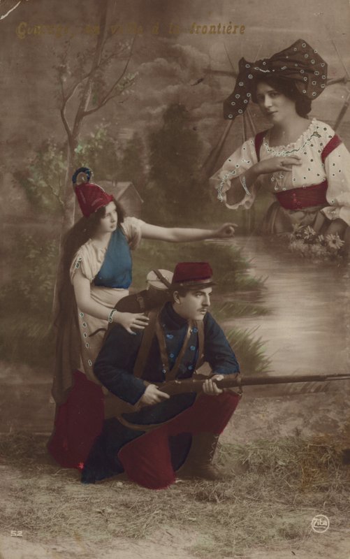 En soldat blir guidet av Liberty og tenker på hjemmet (tonet bilde) av French Photographer
