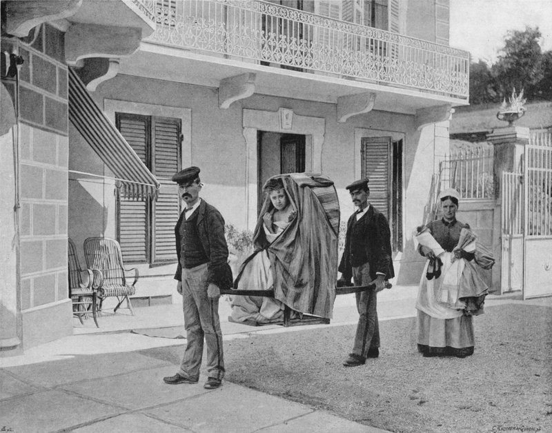 Aix-les-Bains - Avreise for dusjen (s/hvitt-bilde) av French Photographer