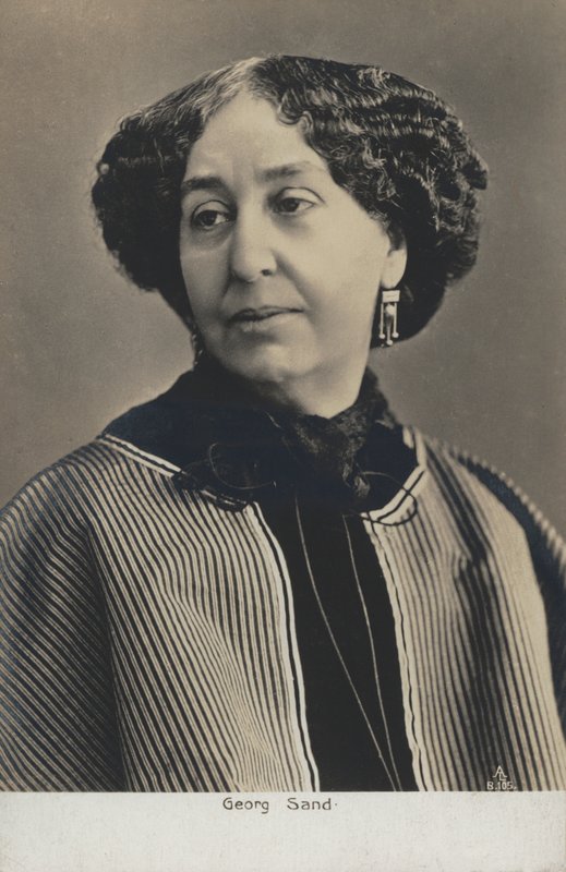 Amantine Lucile Aurore Duplin (pseudonym George Sand) (1804-1876), fransk romanforfatter (s/hvitt foto) av French Photographer