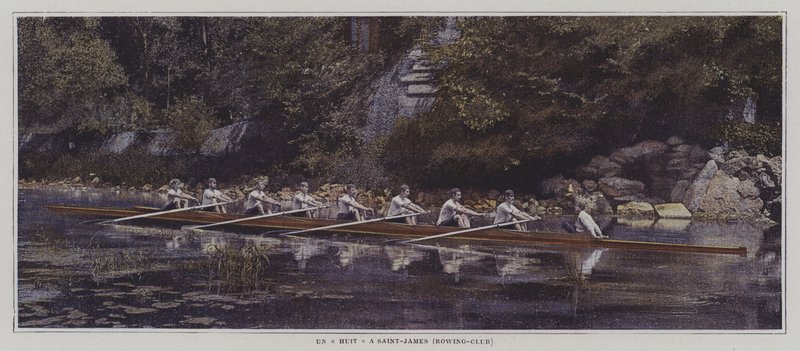 En åtte på Saint James Rowing Club, Frankrike (fargebilde) av French Photographer
