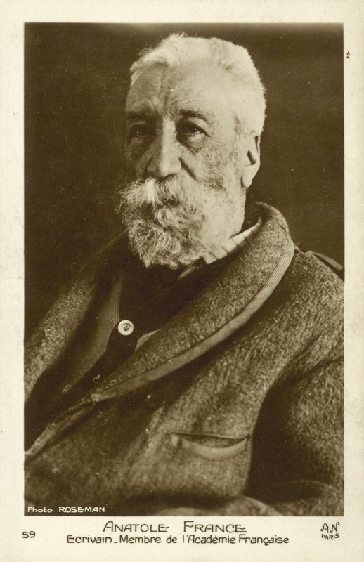 Anatole France , fransk poet, journalist og romanforfatter (s/hvitt foto) av French Photographer