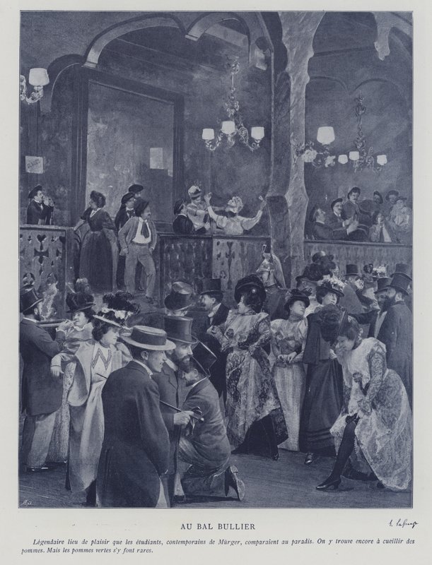 På Bal Bullier, Paris (s/hvitt bilde) av French Photographer