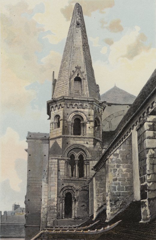 Auxerre, Saint-Eusebe kirke, NW-utsikt (før restaurering) av French Photographer