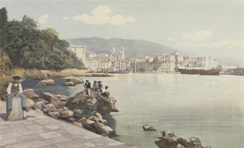 Bastia, utsikt over den gamle havnen og byen av French Photographer