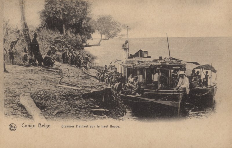 Belgisk Kongo, Steamer Hainaut på den høye elven av French Photographer