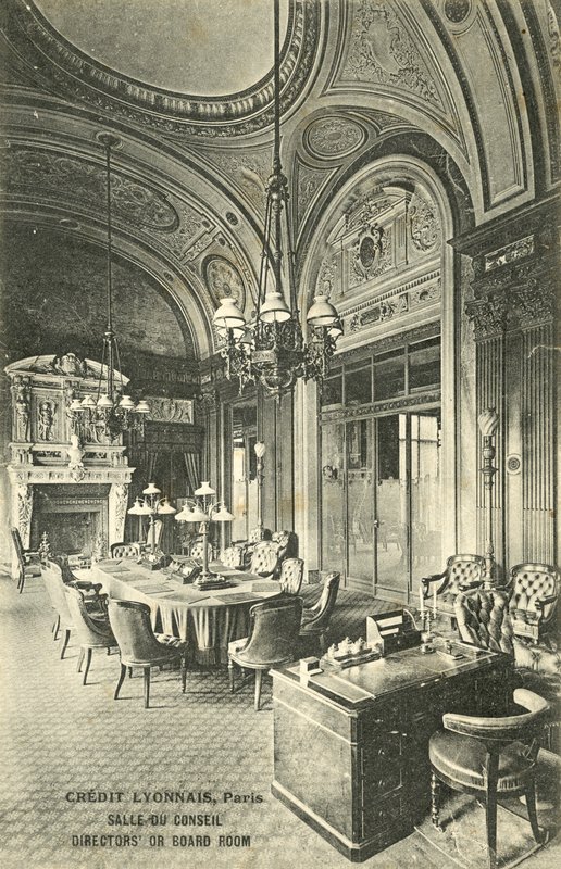 Styrerom, Credit Lyonnais bank, Paris (s/hvitt bilde) av French Photographer