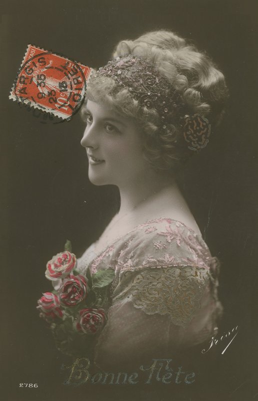 Gratulerer med dagen. Postkort sendt i 1913. av French Photographer