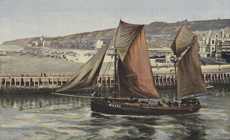 Boulogne-sur-Mer, Stranden, utsikt fra brygga O av French Photographer