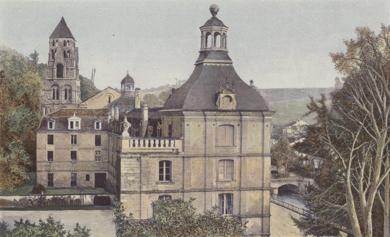 Brantome, Ensemble du Monastere, Cote O (rådhus og skole) av French Photographer