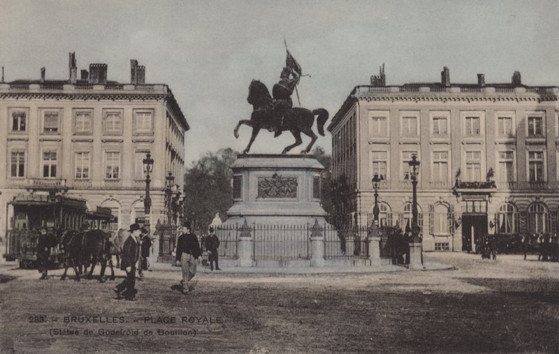 Brussel, Place Royale, Statue av Godefroid de Bouillon av French Photographer
