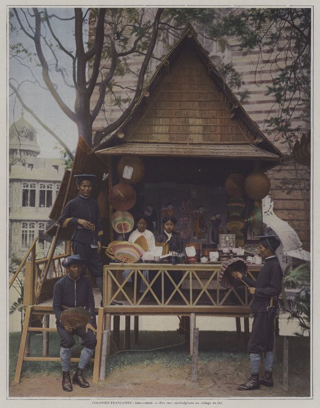 Kambodsjansk hytte på Exposition Universelle 1900, Paris (fargebilde) av French Photographer