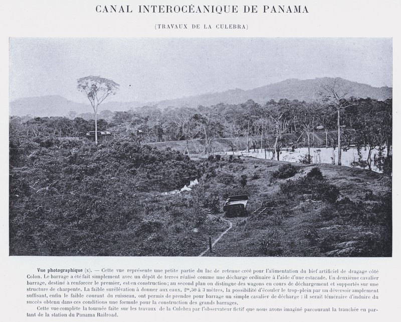 Panama Interoceanic Canal, Culebra Works (s/hvitt-bilde) av French Photographer