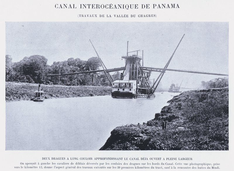 Panama Interoceanic Canal, Chagres Valley Works (s/hv-bilde) av French Photographer