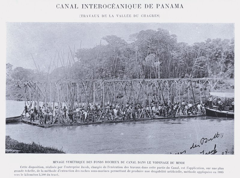 Panama Interoceanic Canal, Chagres Valley Works (s/hv-bilde) av French Photographer