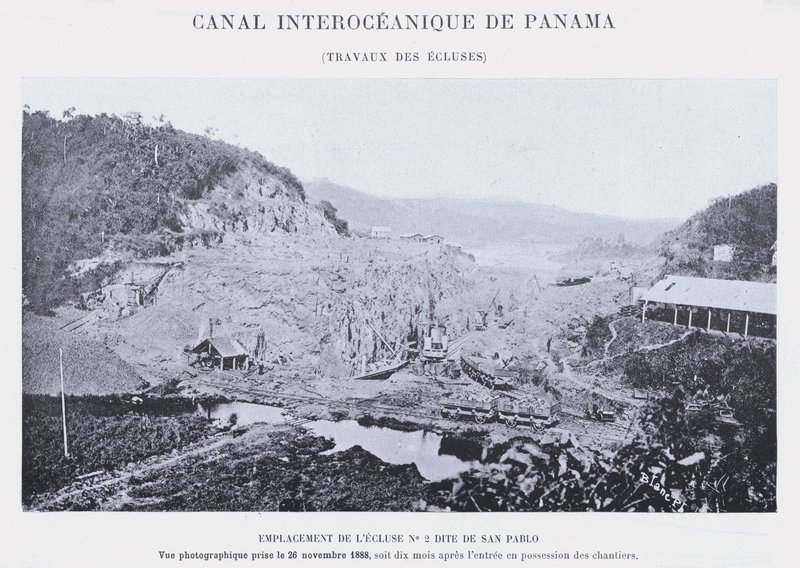Panama Interoceanic Canal, Lock Works (bw-bilde) av French Photographer